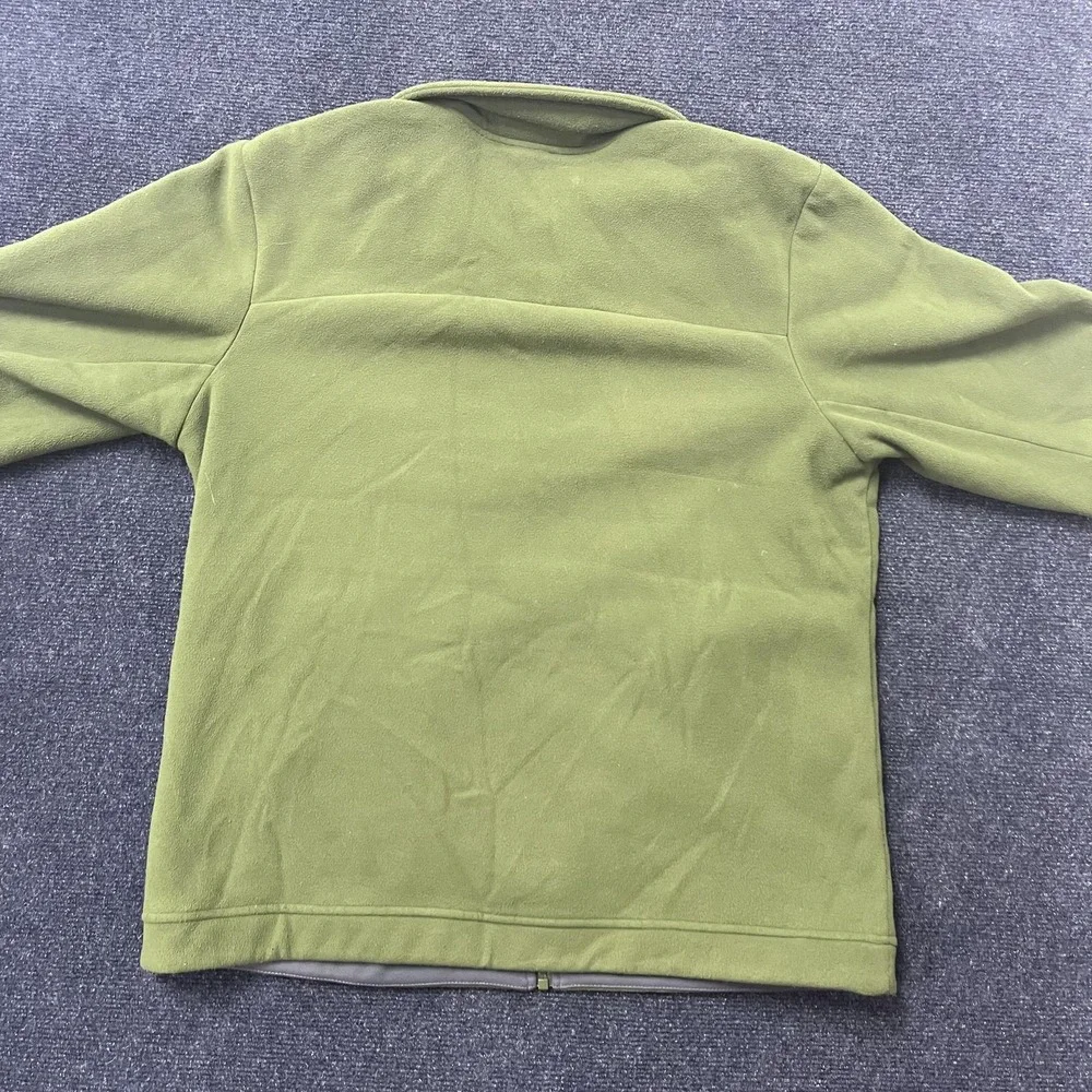 The North Face Jacket Mens Large Green Gray Fleece Full Zip Sherpa Lined Pockets